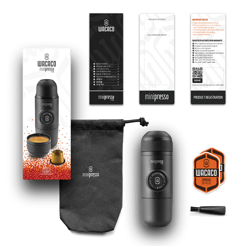Minipresso NS de Wacaco. Espresso, Café, Barista, Café en cualquier lugar, Cafetera de viaje, café increíbles, minipresso, el mejor café, el mejor espresso, wacaco pipamoka, maquina de espresso, cafetera de bolsillo, cafetera compacta.