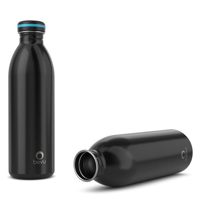 Osixstore Bevu® ONE Botella Pared Simple Black 750ml / 25oz Botella Acero inoxidable, Una pared, Liviana, Reusable BPA Free, Fácil de llevar, Duradera, No derrama Capacidad 25oz Capacidad 750ml Black Negra Negro BV750-SW-BLCK.