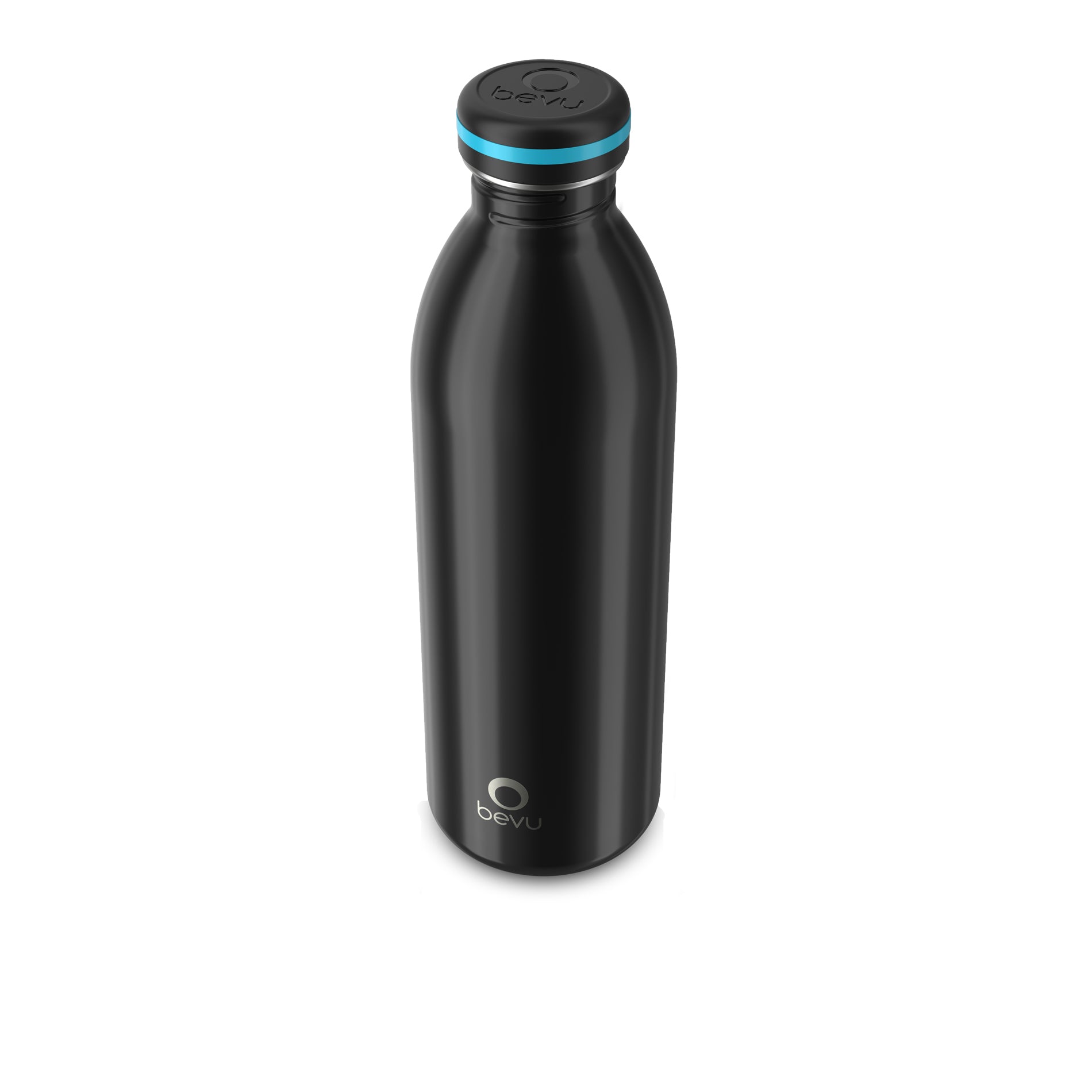 Bevu® One Single Wall Bottle Black 750ml / 25oz Life Blue