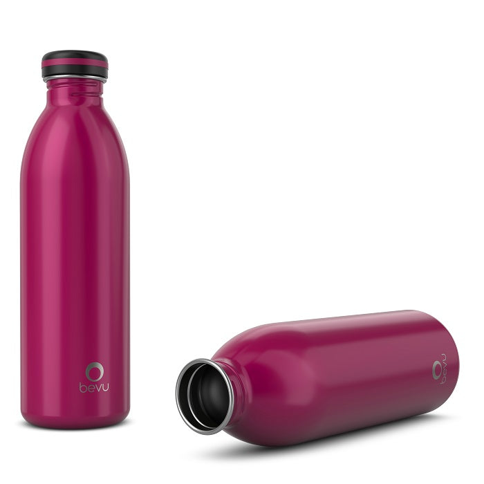 Osixstore Bevu® ONE Botella Pared Simple Black 750ml / 25oz Botella Acero inoxidable, Una pared, Liviana, Reusable BPA Free, Fácil de llevar, Duradera, No derrama Capacidad 25oz Capacidad 750ml Plum, Morado BV750-SW-PLM.