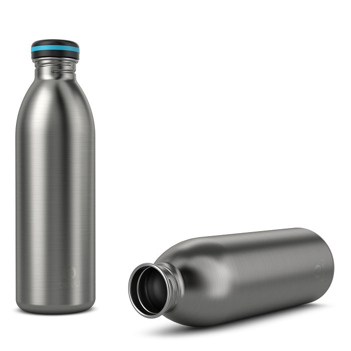 Osixstore Bevu® ONE Botella Pared Simple Black 750ml / 25oz Botella Acero inoxidable, Una pared, Liviana, Reusable BPA Free, Fácil de llevar, Duradera, No derrama Capacidad 25oz Capacidad 750ml Steel BV750-SW-SSTL.