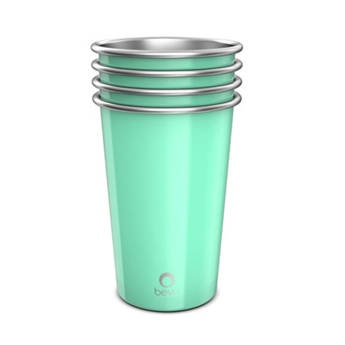 Osixstore, Bevu® FIESTA Vasos Acero Inoxidable Mint Capacidad 470ml Capacidad 16oz, Durabilidad, Reutilizable, Liviano, Resistente, Resistente a la Corrosión, Atractivos Colores, 100% libre de BPA, BPA Free, BV470-SWCP-MNT-4.