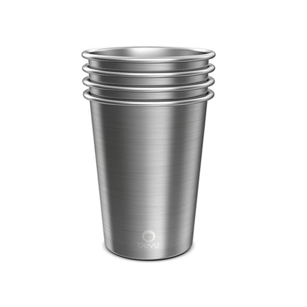 Bevu® Fiesta Vaso De Acero Steel 470ml/16oz, 4 Vasos Vida Azul