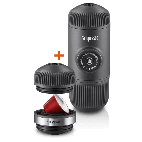 Wacaco Nanopresso + Adatador NS. Espresso, Café, Barista, Café en cualquier lugar, Cafetera de viaje, café increíbles, minipresso, el mejor café, el mejor espresso, wacaco pipamoka, maquina de espresso, cafetera de bolsillo, cafetera compacta